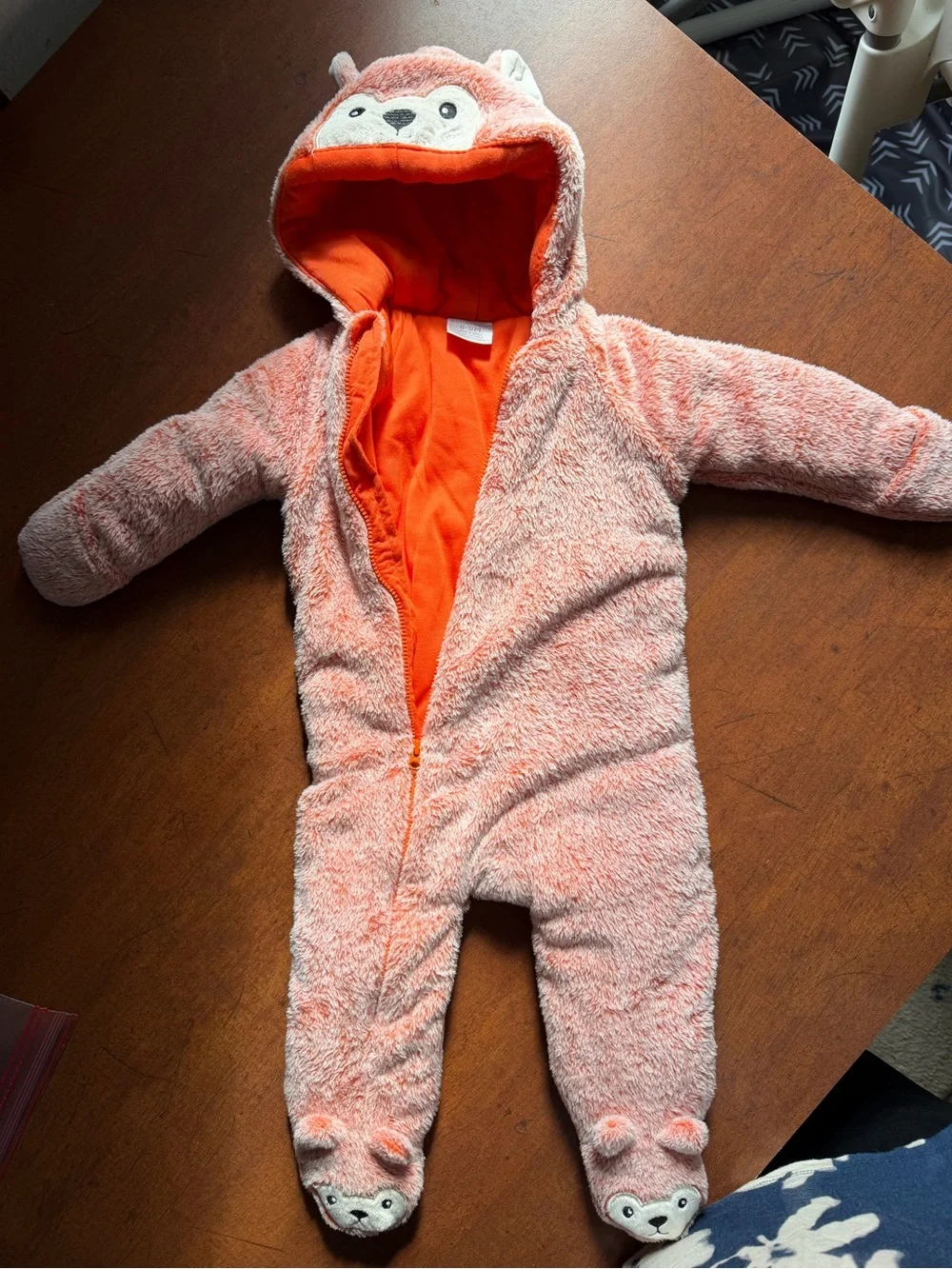 Koala Kids Orange Plush Animal Hooded Jacket